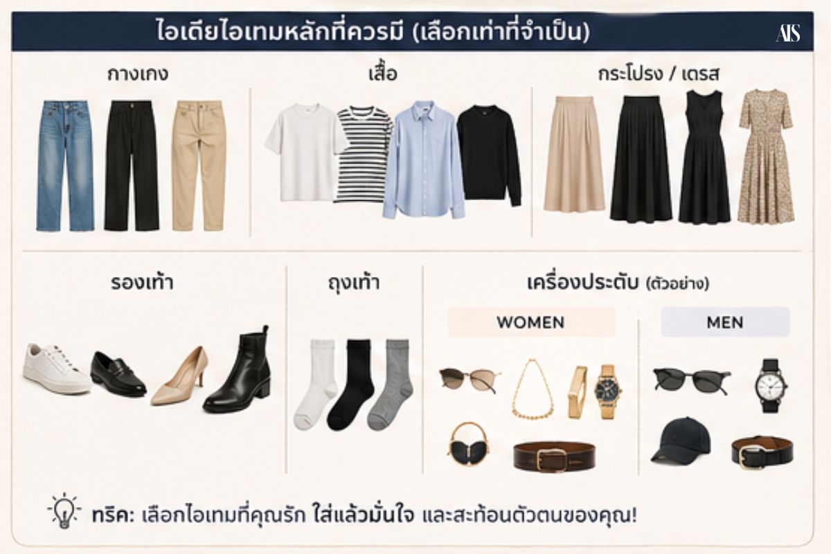 3. คัดเลือกไอเทมจำเป็นที่มีอยู่แล้วในตู้เสื้อผ้า ชวนทำ ​Capsule Wardrobe สไตล์คุณ คู่มือเปลี่ยนตู้เสื้อผ้าให้เรียบง่ายแต่ดูดี ไม่ต้องช้อปบ่อย พร้อมวิธีสไตลิ่ง