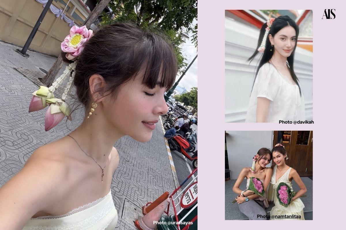 what's styling is trending this week for thailand fashion Floral Garland Hair Styling มาลัยรัดเกล้า what's styling is trending this week for thailand fashion Floral Garland Hair Styling